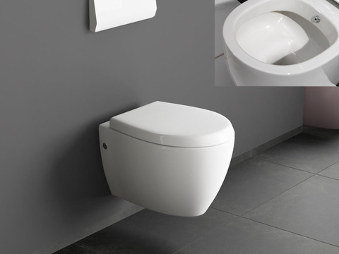 Wand Dusch WC Taharet - mit Softclose Toiletten-Sitz -...