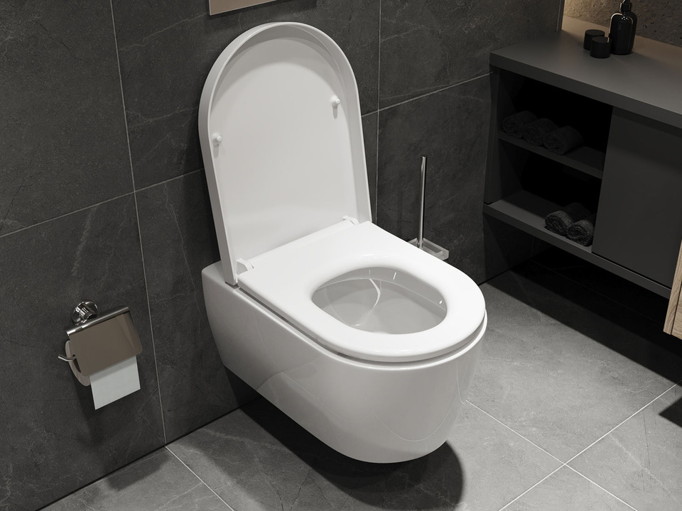 Wand H&auml;nge WC Toilette - inkl. abnehmbaren Softclose Toiletten-Sitz - Keramik - CT2019V