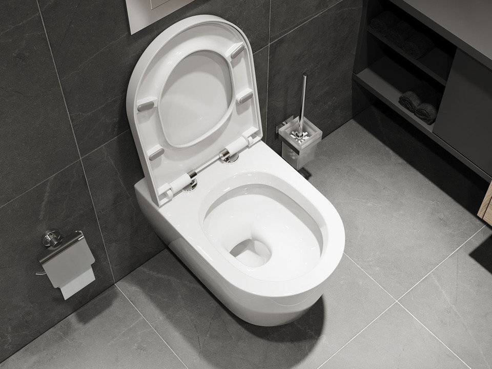 Wand H&auml;nge WC Toilette - inkl. abnehmbaren Softclose Toiletten-Sitz - Keramik - CT2019V