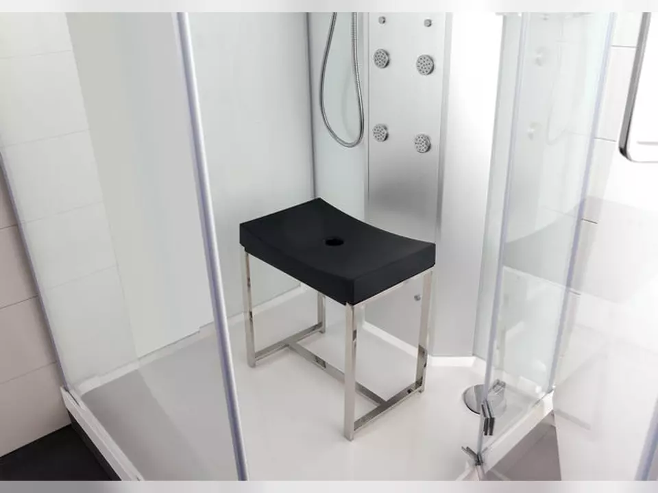 Dampfdusche Relax 100cm Dampfsauna Sauna Nischenmodell Links weiß 1000 x 1000 x 2190 mm