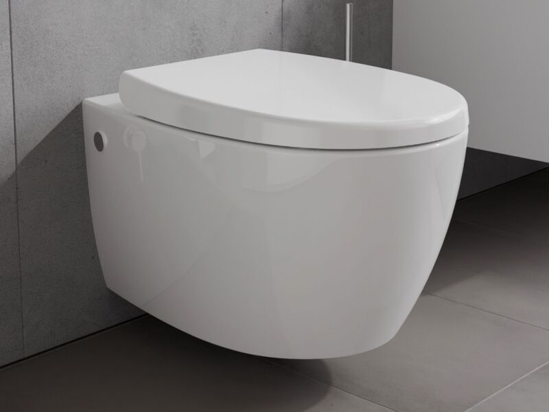 Sp lrandloses Design H nge WC  aus Keramik  Aqua Bagno 